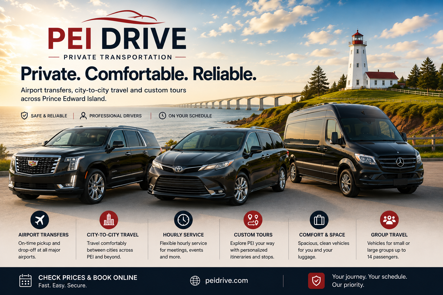 PEI Drive private transportation vehicles