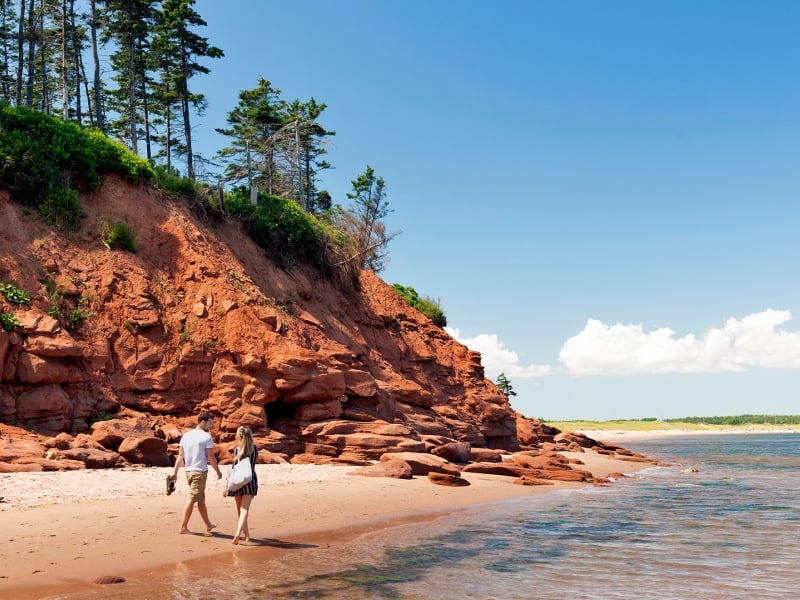 Scenic coastal beach travel in Prince Edward Island